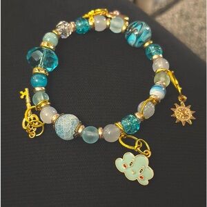Blue sky cloud, charm bracelet